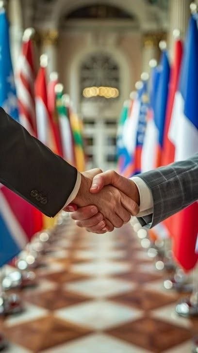 Рукопожатие на консультации по визовым вопросам